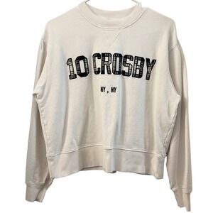 10 Crosby Derek Lam White 10th Anniversary‎ Collection Sweatshirt Cozy Athlesure